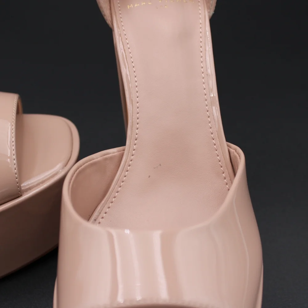 Marc Fisher Ankle Strap Platform Sandal (Womens) Light Pink (looks nude) 8.5 - Picture 6 of 13
